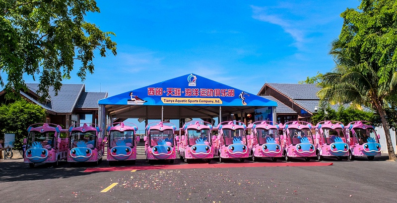 定制觀光車(chē)服務(wù)于西部天涯海洋運(yùn)動(dòng)俱樂(lè)部